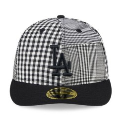 Black LA Dodgers Patch Plaid Low Profile 59FIFTY Fitted Cap