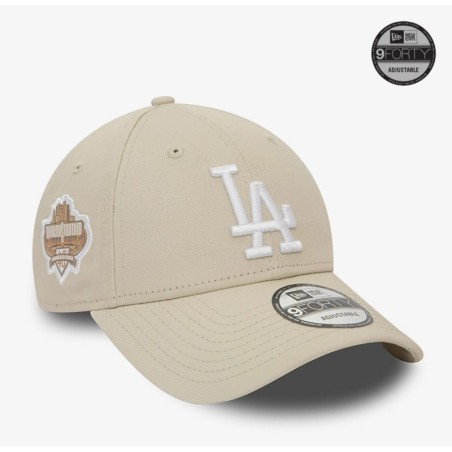 Beige LA Dodgers MLB Sidepatch 9FORTY Adjustable Cap