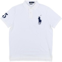 Men's Big Pony Custom Slim Fit Mesh Polo Shirt-Light Blue