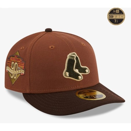 Dark Brown Boston Red Sox Velvet Fill Low Profile 59FIFTY Cap