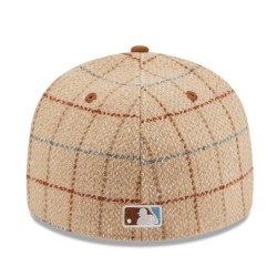 Beige Boston Red Sox MLB Herringbone Check Low Profile 59FIFTY Fitted Cap