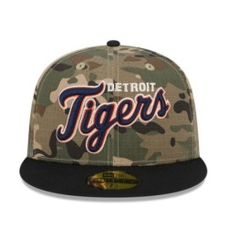 Green Detroit Tigers Camo All Over Print 59FIFTY Fitted Cap