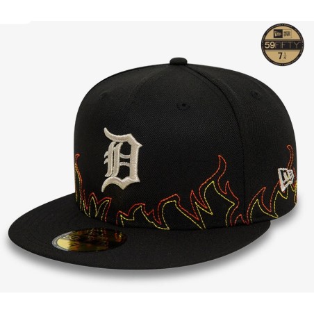 Black Detroit Tigers MLB Fire 59FIFTY Fitted Cap