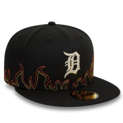 Black Detroit Tigers MLB Fire 59FIFTY Fitted Cap