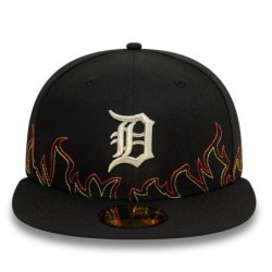 Black Detroit Tigers MLB Fire 59FIFTY Fitted Cap