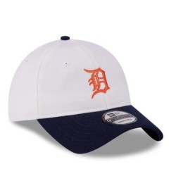 White Detroit Tigers Leather Strap 9TWENTY Adjustable Cap