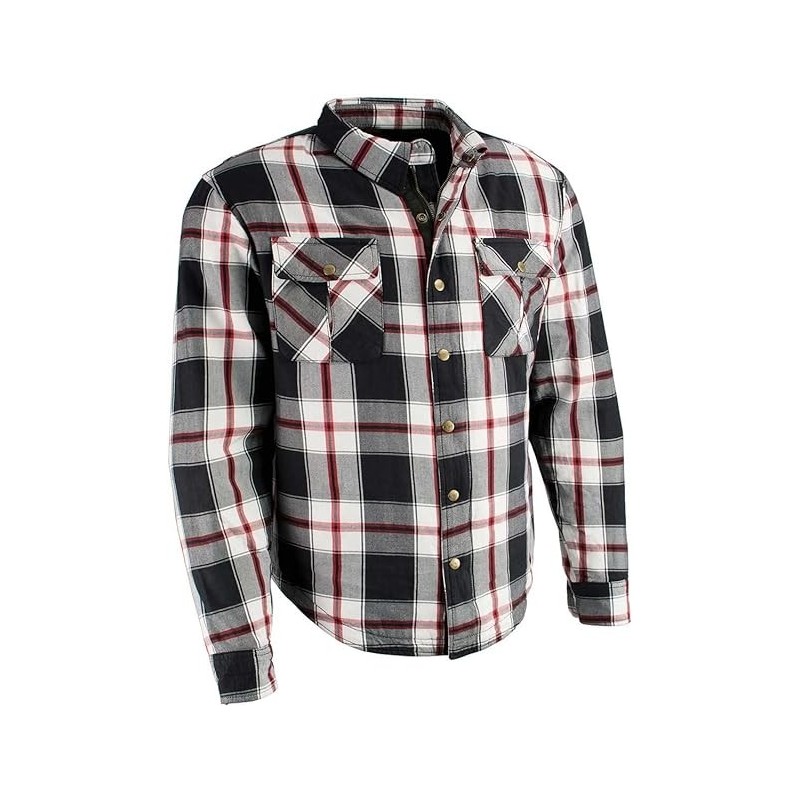 Milwaukee Leather Plaid CE Men's Armored Flannel Biker Shirt