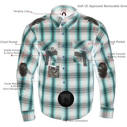 Milwaukee Leather Plaid CE Men's Armored Flannel Biker Shirt