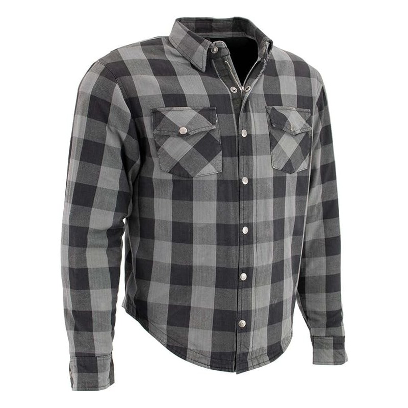 Milwaukee Leather MPM1630 Men's Plaid Flannel Biker Shirt