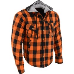 Milwaukee Leather MPM1642 Men's Plaid Hooded Flannel Biker Shirts