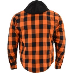 Milwaukee Leather MPM1642 Men's Plaid Hooded Flannel Biker Shirts