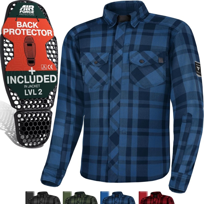 SHIMA RENEGADE MEN 2 Motorcycle Shirt for Men - Armored Plaid shirt