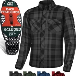 SHIMA RENEGADE MEN 2 Motorcycle Shirt for Men - Armored Plaid Black