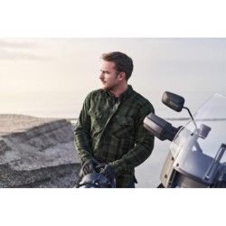 SHIMA RENEGADE MEN 2 Motorcycle Shirt for Men - Armored Plaid Green