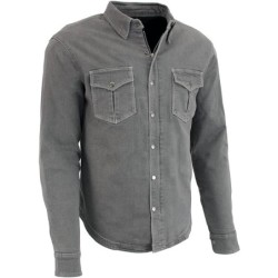 Milwaukee Leather MPM1621 Men's Grey Flannel Biker Shirt