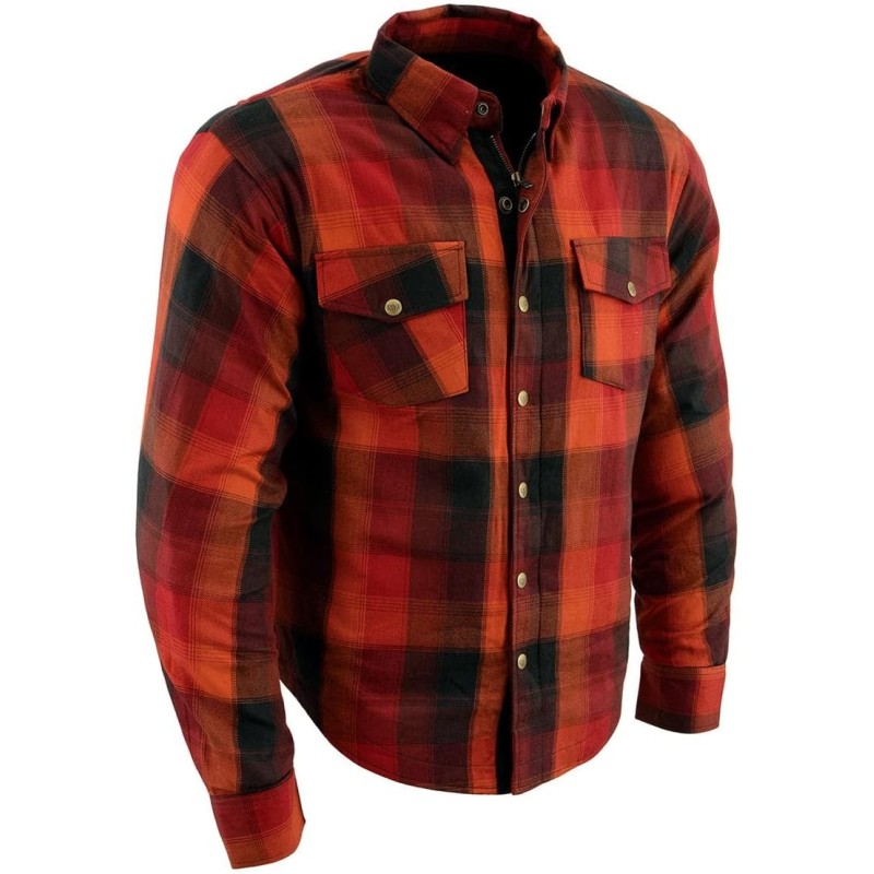 Milwaukee Leather MPM1641 Men's Plaid Flannel motorcycle Shirts