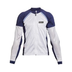 Airtex™ ,Summer Mesh Armored Motorcycle Shirt – Blue + White