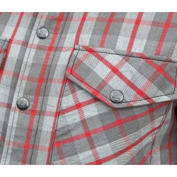 Kevlar Flannel Motorcycle Riding Shirt – Red + Grey Plai