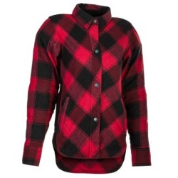 Highway 21 Women's Rogue Flannel Motorcycle Shirt,Red/Black