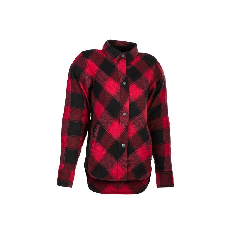 Highway 21 Women's Rogue Flannel Motorcycle Shirt,Red/Black