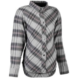 Highway 21 Women's Rogue Flannel Motorcycle Shirt,Grey