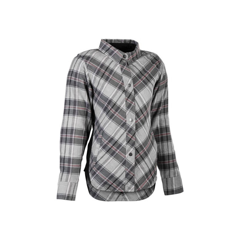 Highway 21 Women's Rogue Flannel Motorcycle Shirt,Grey