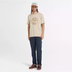 Men's Garment Dye Logo Graphic T-Shirt，Timberland