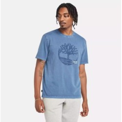 Men's Garment Dye Logo Graphic T-Shirt-Blue