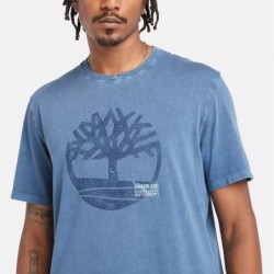 Men's Garment Dye Logo Graphic T-Shirt-Blue