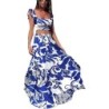 Ruffle Floral Tank Top Wrap Boho Tropical Long Skirt Set Dresses