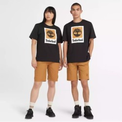 Square Stack Logo Short Sleeve T-Shirt,Black