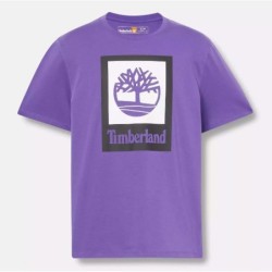 Square Stack Logo Short Sleeve T-Shirt,Color:Purple