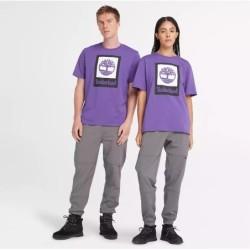 Square Stack Logo Short Sleeve T-Shirt,Color:Purple