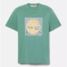 Men's Short Sleeve Front Tree Logo Graphic Timberland T-Shirt,Color:Green