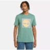 Men's Short Sleeve Front Tree Logo Graphic Timberland T-Shirt,Color:Green