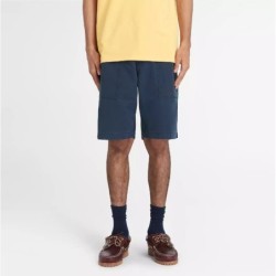 Men's Washed Canvas Stretch Fatigue Short,Color:Dark Sapphire