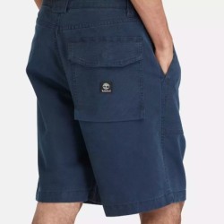 Men's Washed Canvas Stretch Fatigue Short,Color:Dark Sapphire