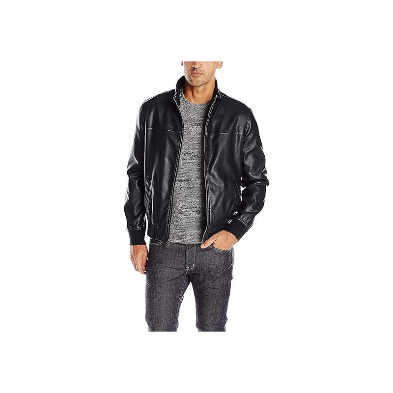 Tommy Hilfiger Men's Faux Leather Bomber Jacket