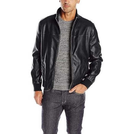 Tommy Hilfiger Men's Faux Leather Bomber Jacket