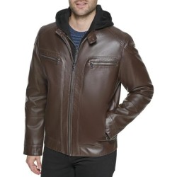 Calvin Klein Men's Faux Lamb Leather Moto Jacket