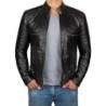 Decrum Brown Leather Jacket Mens - Cafe Racer Motorcycle Jacket