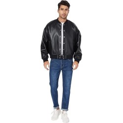 Fahsyee Leather Jackets for Men, Faux Bomber Jacket Motorcycle Coat