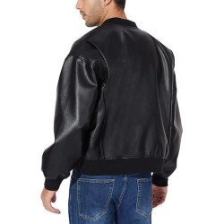 Fahsyee Leather Jackets for Men, Faux Bomber Jacket Motorcycle Coat