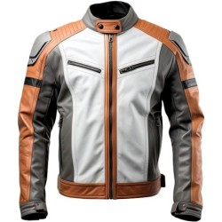 Grey-Brown Sheepskin Cafe Racer Jacket – A Classy Spin on Casual Cool