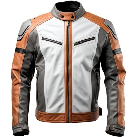 Grey-Brown Sheepskin Cafe Racer Jacket – A Classy Spin on Casual Cool