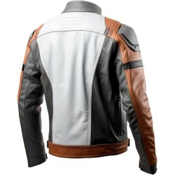 Grey-Brown Sheepskin Cafe Racer Jacket – A Classy Spin on Casual Cool