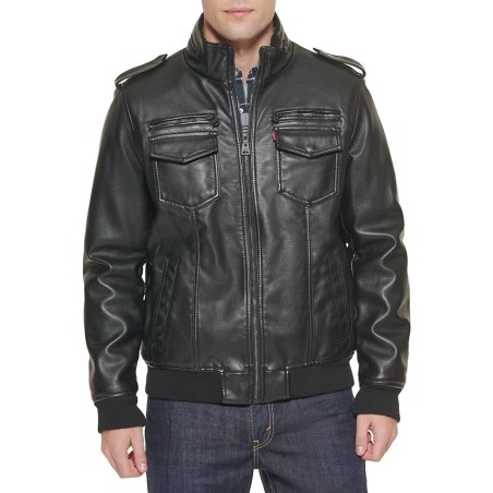 Levi's Men's Faux Leather Aviator Bomber Jacket