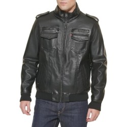 Levi's Men's Faux Leather Aviator Bomber Jacket