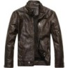 Men's Vintage Stand Collar Pu Leather Jacket