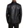 Men's Stand Collar Leather Jacket Motorcycle Faux Leather Outwear